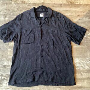 Zara Camp Shirt Paisley Black Button Short Sleeve Casual Men’s XL